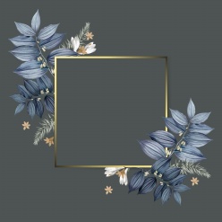 花纹边框-植物装饰金色边框PSD分层素材